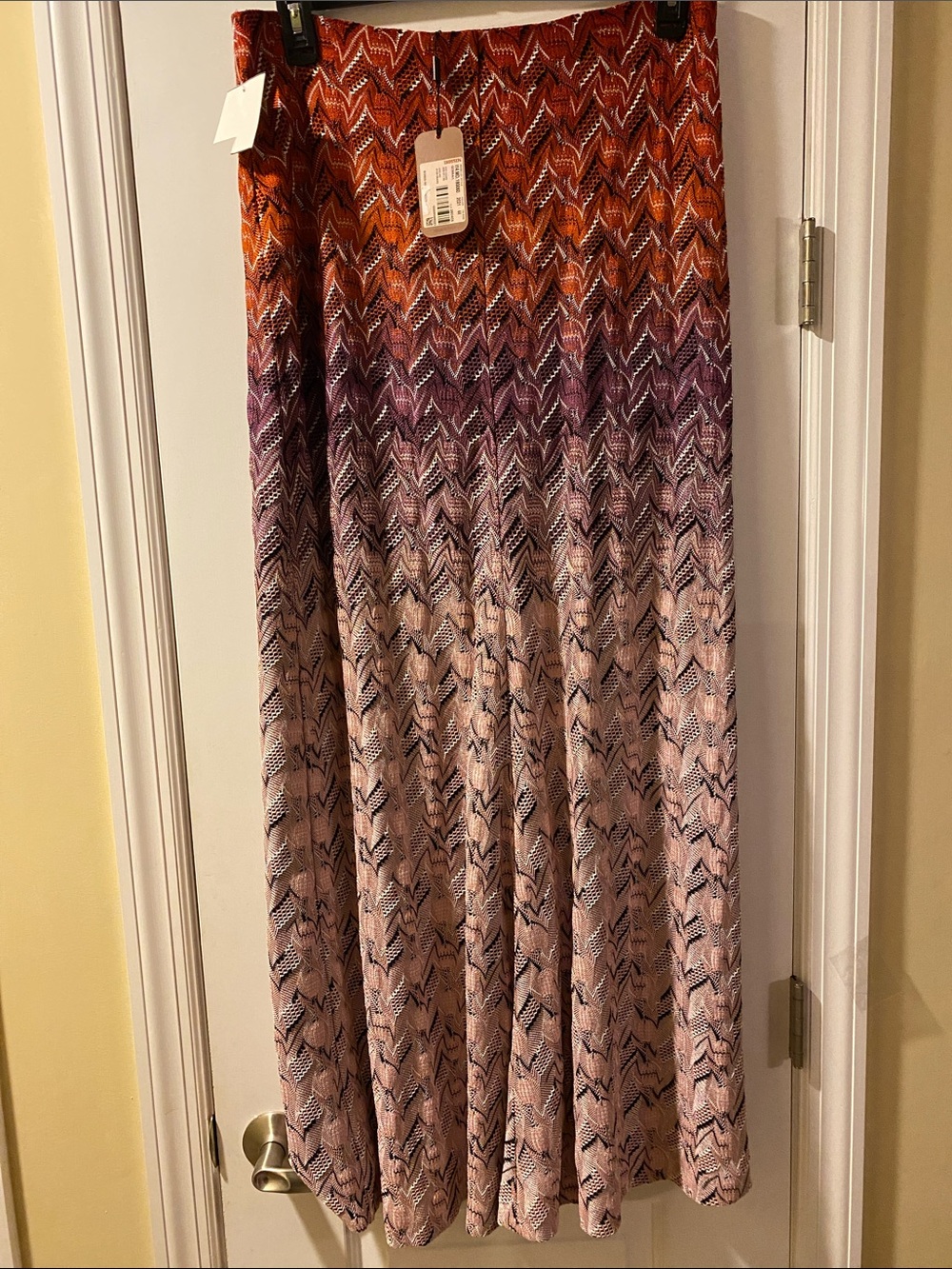 Missoni Ombre Chevron Maxi Skirt in Orange, Purple, Pink - Picture 14 of 16